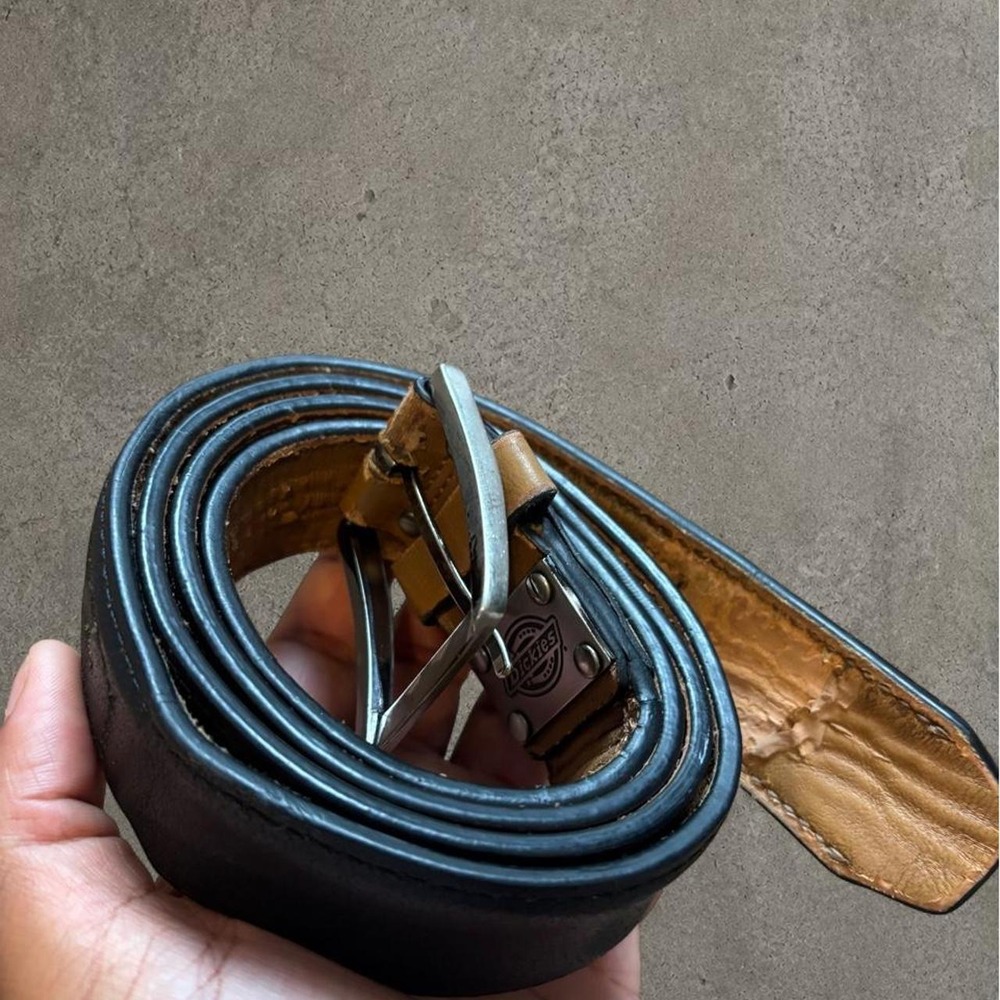 vintage dickies black leather belt